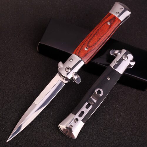 440C Stainless Steel Outdoor Folding Knife High Hardness Italian Fruit Knife Portable Camping Tool