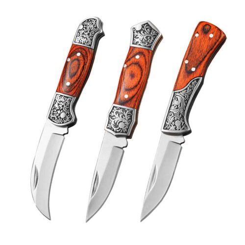 Tibetan-style printed stainless steel folding knife | Model BKS 044