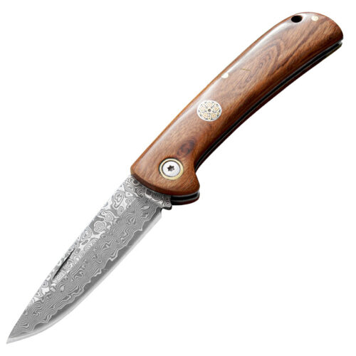 Damascus rosewood folding knife | Model BKS 048